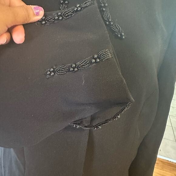 Carissimo Black Beaded Blazer Jacket | Vintage Glam | Size 10 - Picture 6 of 8